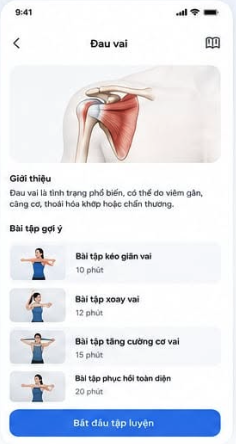 Màn hình bài tập gợi ý