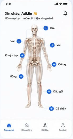 Màn hình khung xương tương tác